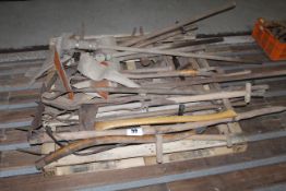 Quantity of long handled tools etc.