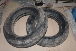 Pair of Dunlop 600-16 front tyres.