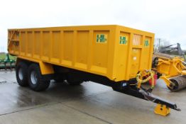 Hunton Legg 16T twin axle tipping trailer. 2008. With 560/60R22.5 flotation wheels & tyres, sprung