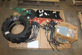 Pallet of unused parts for Kverneland 4.8m tine drill.
