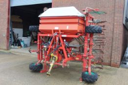Kverneland TS480 4.8m mounted tine drill. 2008. With wheel track eradicators, hopper extension,