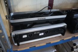 Inter M R150 2 channel reference amplifier contained in a flight case.