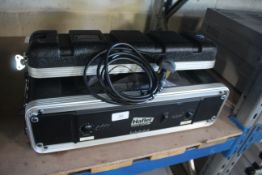 Hafler P3000 2 channel 400W professional power amplifier contained within a flight case.