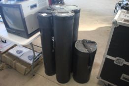 5x various plastic tube carry cases.