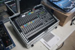 Behringer EuroLight LC2412 Professional 24 channel DMX lighting console contained within a flight