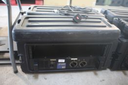Yamaha P3200 2 channel amplifier contained in flight case.