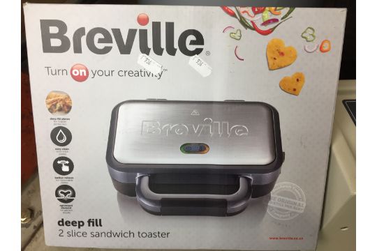 Four items including boxed Breville two-slice sandwich toaster, safe 23 x 17 x 17cm high with key, - Image 2 of 4