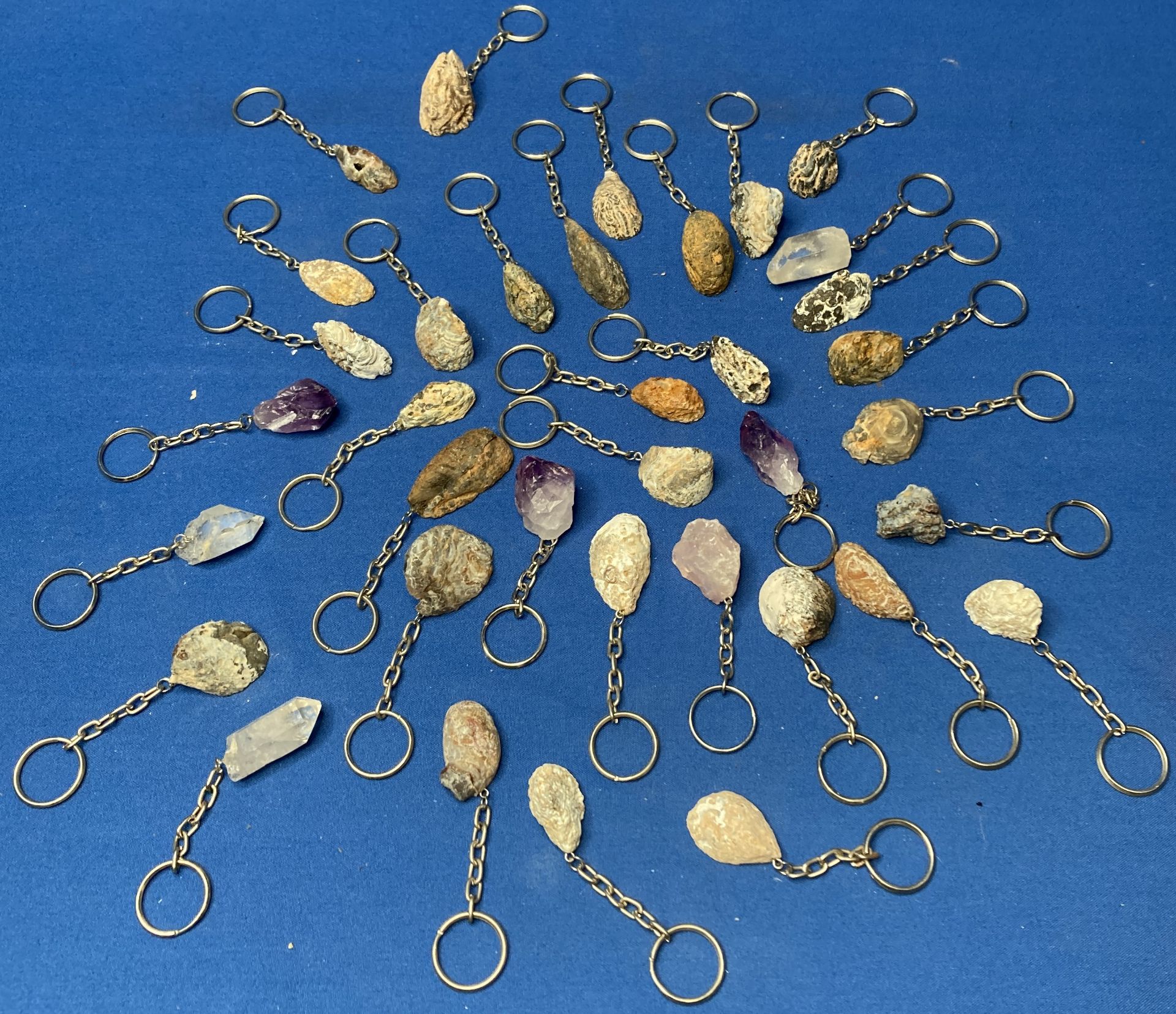 36 x assorted crystal and stone keyrings including Amethyst, Quartz, - Image 2 of 3