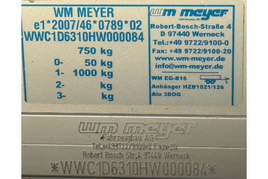 3 DOG CAMPING TRAILER - single axle by WM Meyer, e1*2007/46*0789*02, WWC1D 6310HW000084. - Image 13 of 13