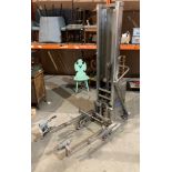 A commercial catering stainless steel STS drum lifting trolley, pneumatic, swl 50kg, product no.