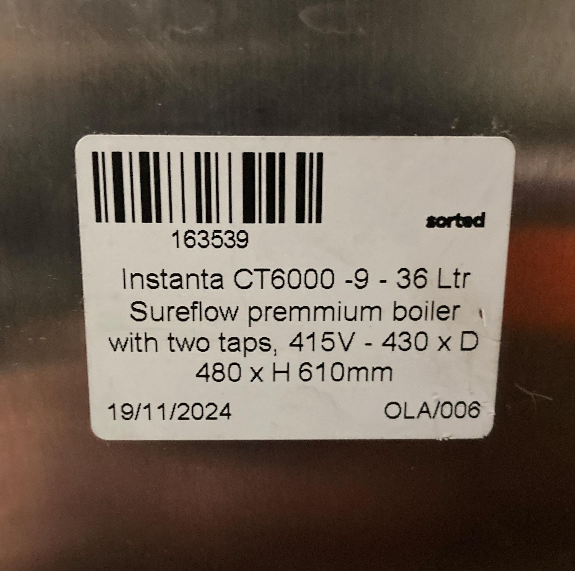 Instanta CT6000-9 36 litre Sureflow premium double tap hot water boiler ...