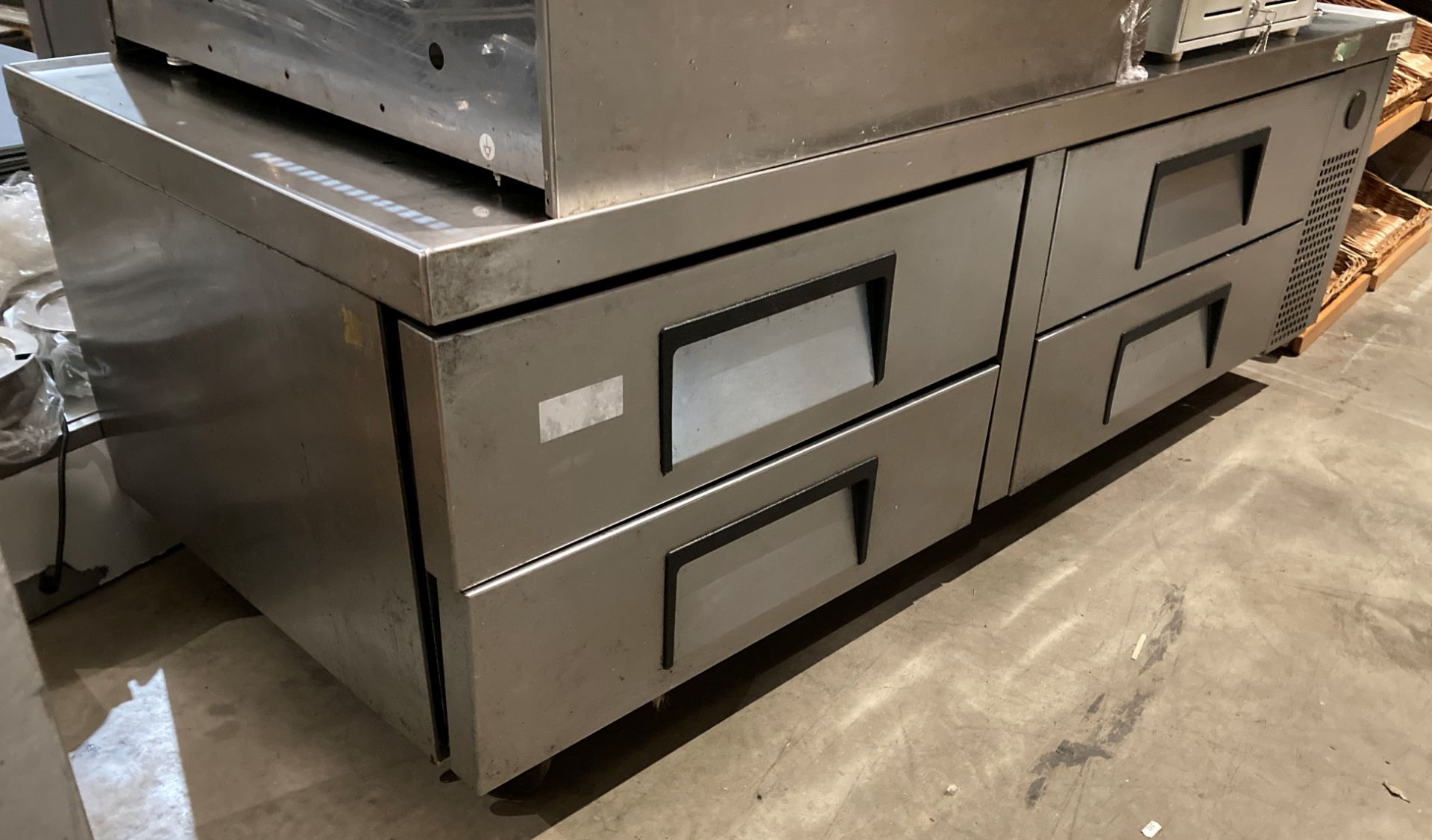 A commercial catering True TRCB72 four drawer refrigerated chef base, 240v,