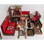 Contents to box - six assorted jewellery boxes and assorted costume jewellery including silver 925