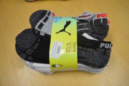 10 Pairs of Puma Youth’s Low Cut Drycell Socks Size: 2.5-5