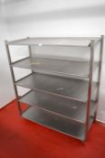 *Mobile Stainless Steel Five Tier Shelf Unit 53x122cm x 138cm tall