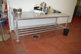 *Stainless Steel Preparation Table on Castors 3ft x95”