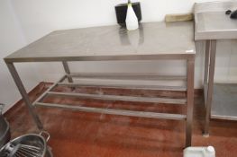 *Stainless Steel Preparation Table 29.5”x59” x 33” tall