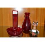 Coloured Glass Vases, Bowl, and Paperweight