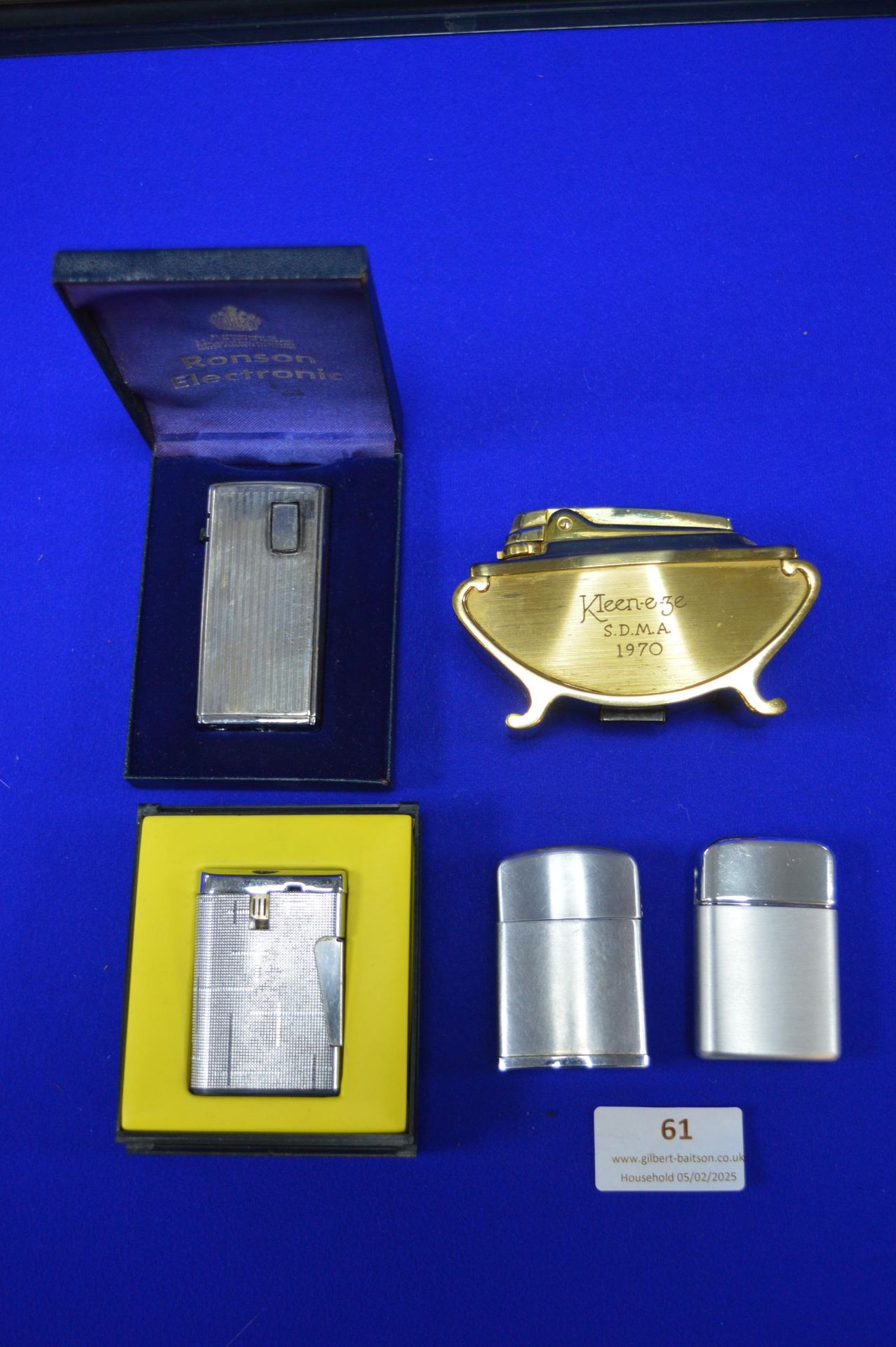 Five Ronson Petrol Lighters