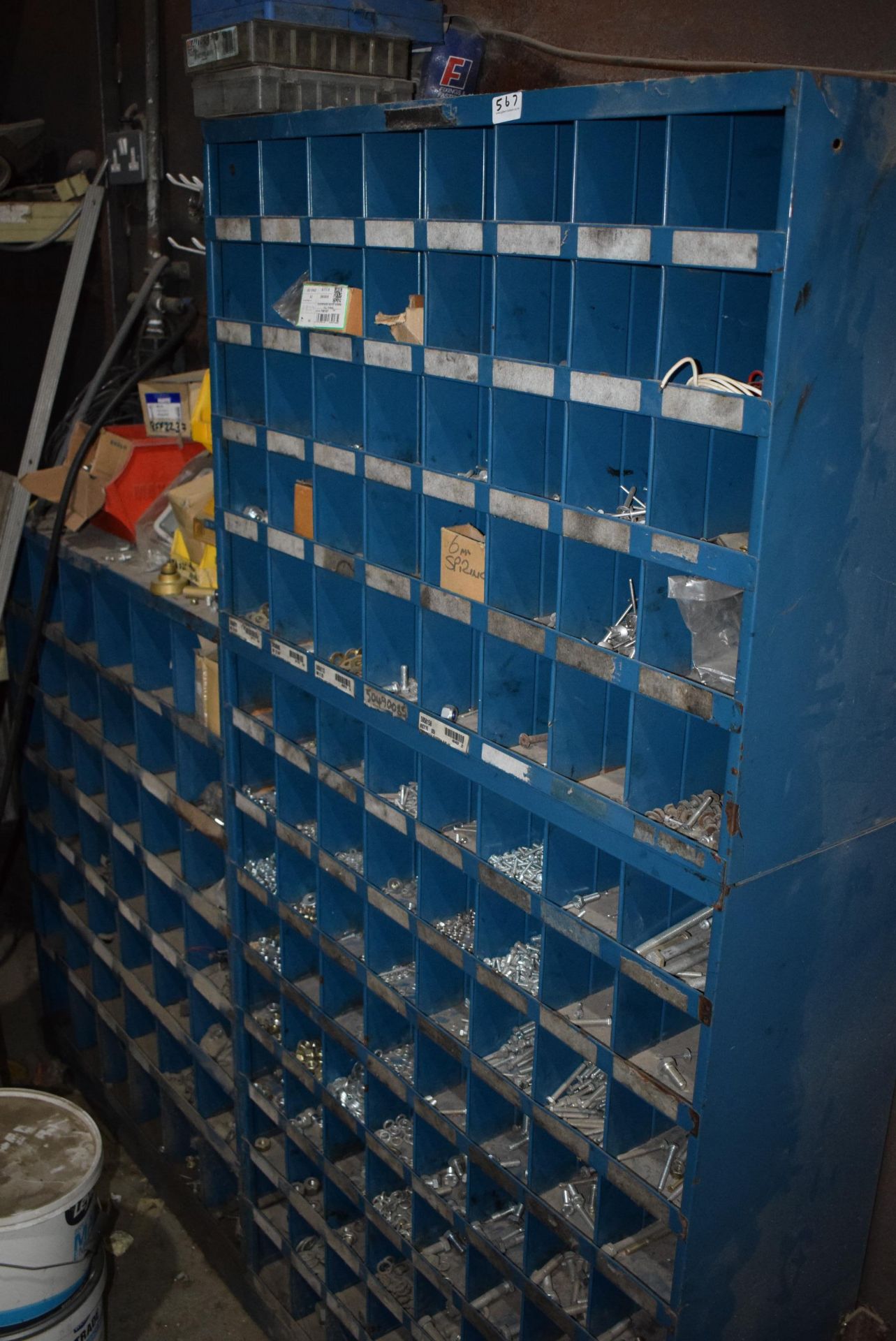 *Components Pigeonholes with Contents Including Assorted Bolts, Washers, etc. - Image 3 of 3