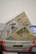 Large Box of Postcards in Plastic Sleeves Including Military, Royalty, etc.