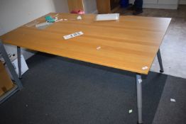 *Simulated Oak Topped Meeting Room Table on Adjustable Legs