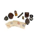 A WWI military compass, case indistinctly named to a major in the 2/1 Essex Yeomanry, a brass bullet