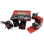 A ½" drive chrome vanadium steel socket set, together with various drill bits, small hand tools