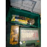 A toolbox, containing a Draper forty piece carbon steel tap and die set, sockets, pliers, insulation