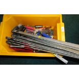 A quantity of G clamps and sash clamps.