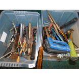 Hand tools, to include hammers, saws, hack saws, wooden mallets, needle files, and clamps. (2