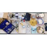 Houseware, ceramics and glassware, to include Danbury Mint collector plates, sherry glasses, wine