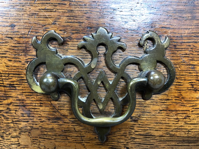 Antique furniture, 18th century oak dresser base comprising three central drawers, cupboard and - Image 11 of 15