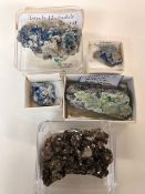 Geological specimens from America (USA), Muscovite, Wavellite, Linarite, x3