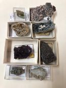 Geological Specimens from America (USA), Calciovolborithite, Millerite, Fluorite on Dolomite,