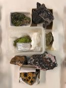 Geological specimens from the United Kingdom, Pyromorphite, Sphalarite, Sandstone, Sphalerite,