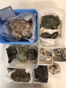 Geological Specimens from Europe, Andradite (Norway), Tetrahedrite (Romania), Bairnonite (