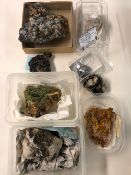 Geological samples from United Kingdom, Fluorite- Hemimorphite, Campylite, Pyromorphite, Orthoclase,
