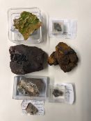 Geological Specimens from Wales, Harmotone, Dolyhir Quarry, Powys,, Quartz, Mid Glamorgan, Malachite