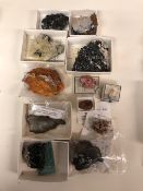 Geological specimens from South America, Hemimorphite, Quartz pyrite, hureaulite, Garnet,