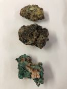 Mineral and rock specimens from Australia, Malachite and Cerussite, Garnet, Gillardite & Gaspeite