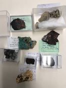 Geological and Mineral specimens from Europe, Mica, Tephroite, (Italy), Tyrolite (Austria),