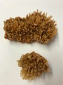 Crystals and minerals, two display specimens of Australian orange gypsum Queensland, one