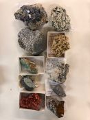 Geological Specimens from Europe, Actinolite (Romania), Emplerite (Germany), Gismodine (Italy),
