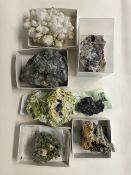 Geological specimens from Europe, lepidolite Crystals (N.Sweden), Augite (Italy), Titanohematite (