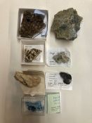 Geological Specimens, Beryl-Tabular, Helvine, Stibiconite (Borneo), Gibbsite, Ferberite, Stannite,