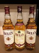 Bells Scotch Whiskey 3 x 70cl bottles