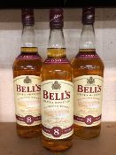 Bells 8yr old Scotch Whiskey 2 x one litre bottles and a 70cl bottle