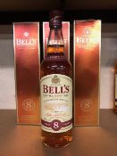 Bells Scotch Whiskey three 70cl bottles in boxes