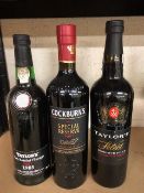 Port, Taylors Select 75cl bottle, Taylors 1985 late bottled 75cl bottle, Cockburns Special Reserve